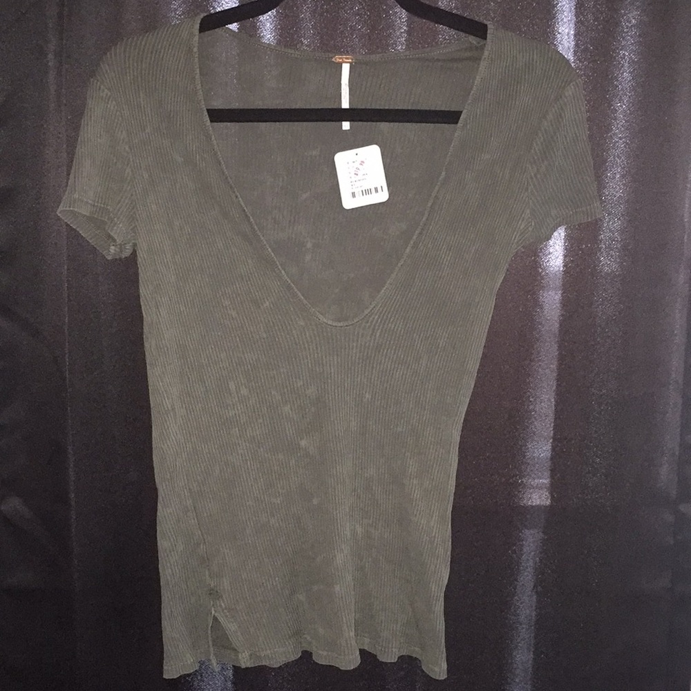 Free people Plunge V-Neck Tee